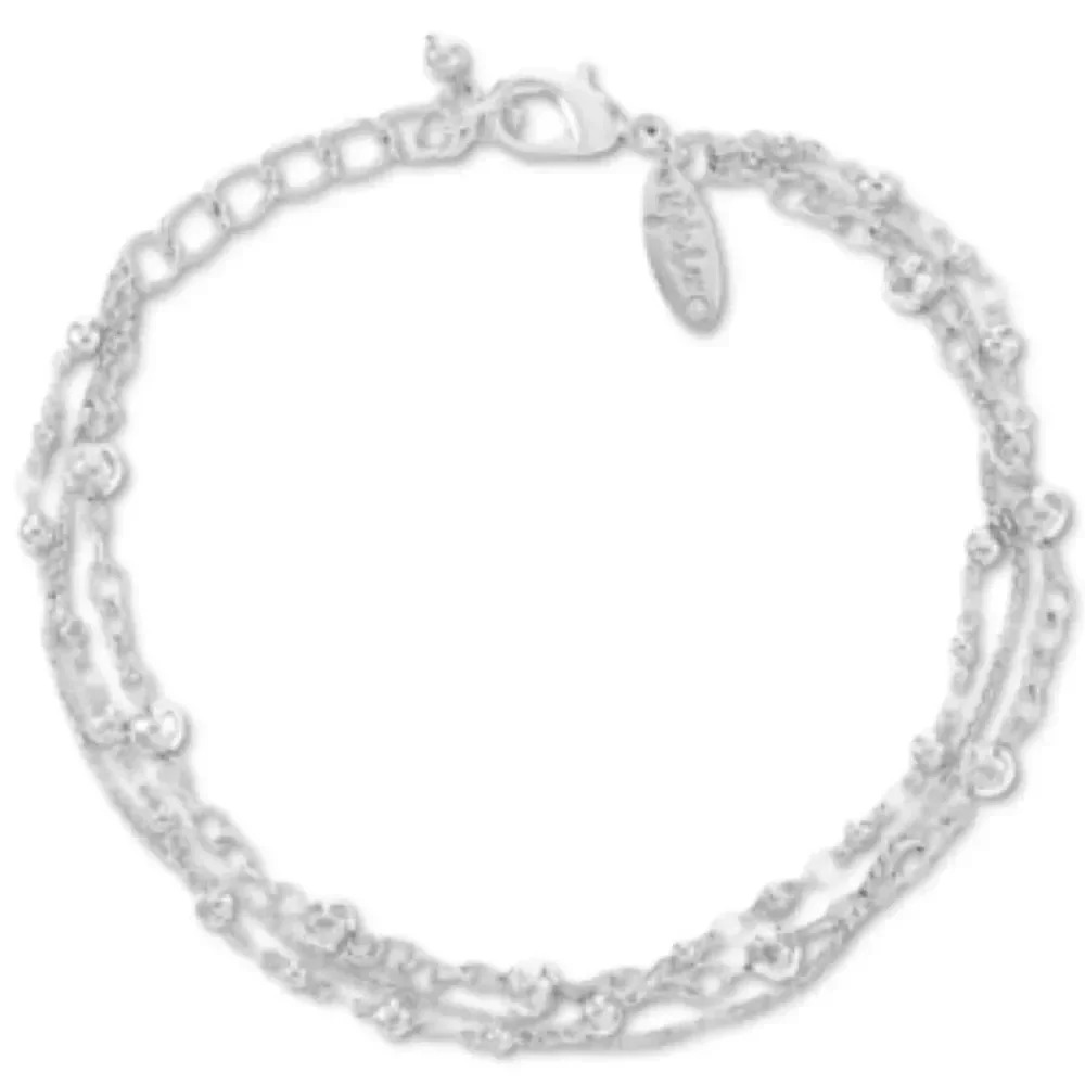 Ankle Bracelet Triple-Row Style Co Silver Tone Bracelet NWT